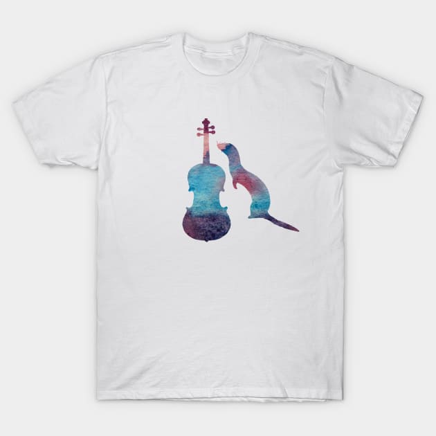 Ferret Viola Art T-Shirt by TheJollyMarten